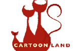 logo de Cartoonland représenté par 3 chats rouges